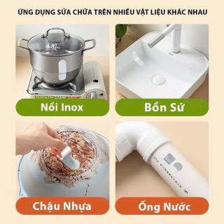 Bộ ( 10 Chiếc ) Băng Sửa Chữa Kim Loại 
-Băng Nhôm Chống Thấm Nước, Chịu Nhiệt Độ Cao,Chống Dầu 
-Lý Tưởng Cho Nhà Bếp Và Công Nghiệp Sử Dụng