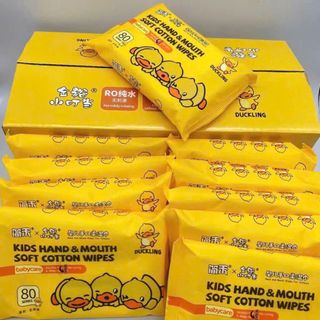 Khăn Giấy Ướt Vịt Thùng Carton Nhỏ 10 gói (1 Dây 9 Thùng)