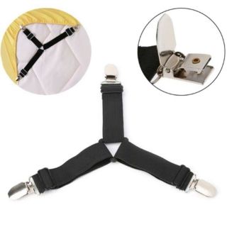 Set 4 kẹp ga giường có lớp đệm cao su  cố định chống xê dịch chất liệu inox không gỉ