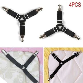 Set 4 kẹp ga giường có lớp đệm cao su  cố định chống xê dịch chất liệu inox không gỉ