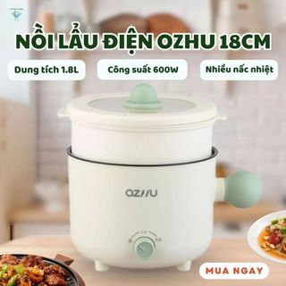 NỒI LẨU ĐIỆN MINI CHỐNG DÍNH OZHU 2 NẤC NHIỆT