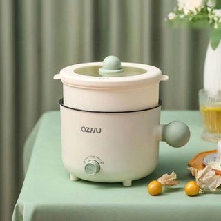 NỒI LẨU ĐIỆN MINI CHỐNG DÍNH OZHU 2 NẤC NHIỆT