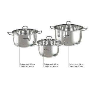 BỘ NỒI INOX 5 ĐÁY SUNHOUSE SHG788