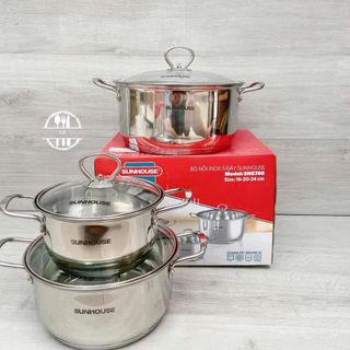 BỘ NỒI INOX 5 ĐÁY SUNHOUSE SHG788