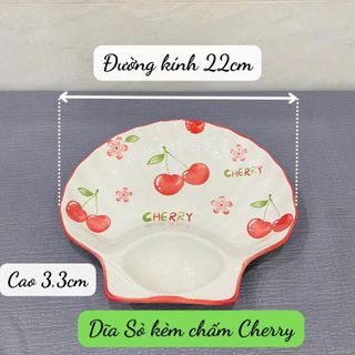 ĐĨA SỨ HÌNH VỎ SÒ HỌA TIẾT HOA QUẢ