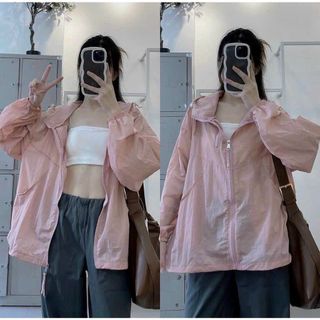 Áo Khoác Dù Nam Nữ Unisex 1 Lớp Chống Nắng, Nước Cực Tốt Thoáng Mát Phối Trơn Thiết Kế Trẻ Trung