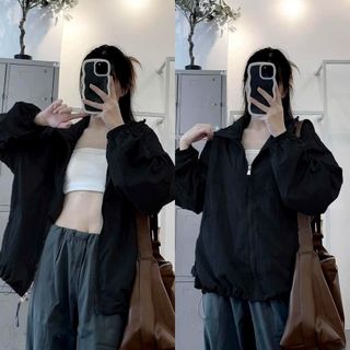 Áo Khoác Dù Nam Nữ Unisex 1 Lớp Chống Nắng, Nước Cực Tốt Thoáng Mát Phối Trơn Thiết Kế Trẻ Trung
