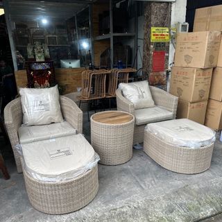 Sofa thư giãn nhựa giả mây thanh lý gấp giá rẻ