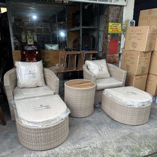 Sofa thư giãn nhựa giả mây thanh lý gấp giá rẻ
