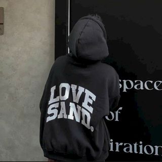 Áo Khoác Dây Kéo Nam Nữ Form Rộng Cổ Cao LOVE SAND Màu Xám Tiêu / Đen