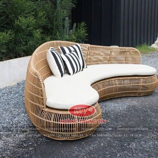 Sofa mây nhựa thiết kế dùng cho khách sạn