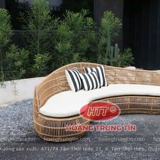 Sofa mây nhựa thiết kế dùng cho khách sạn