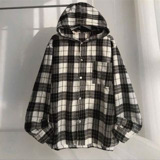 Áo Sơ Mi Khoác Ngoài Flannel Caro Nam Và Nữ Tay Dài Caro Có Nón Form Rộng Chất Vải Dạ Kẻ Sọc Dày Thoáng Mát 2025