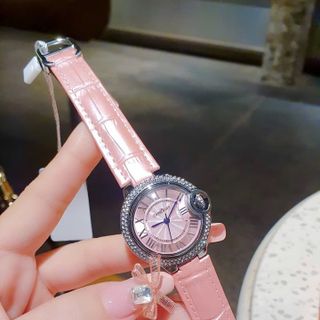 ĐỒNG HỒ NỮ CHÍNH HÃNG COMLORVEI HỒNG DÂY DA ĐÍNH ĐÁ FULLBOX
