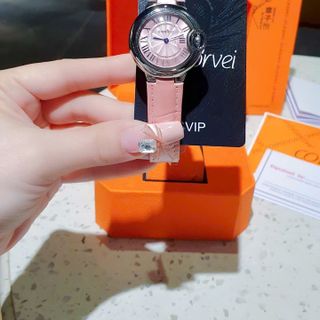 ĐỒNG HỒ NỮ CHÍNH HÃNG COMLORVEI HỒNG DÂY DA NIỀNG THÉP FULLBOX