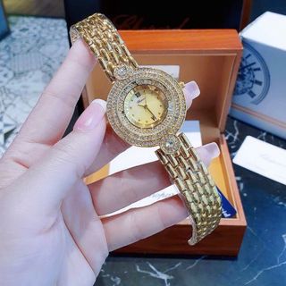 SALE BỎ MẪU ĐỒNG HỒ NỮ THỜI TRANG CHOBARD MẶT VIỀN HỘT 5716