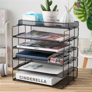 Kệ Xếp Tầng Tài Liệu Kim Loại,  Khay Hồ Sơ, Giá Sách Lắp Ráp Linh Hoạt, Văn Phòng Phẩm, Decor