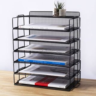 Kệ Xếp Tầng Tài Liệu Kim Loại,  Khay Hồ Sơ, Giá Sách Lắp Ráp Linh Hoạt, Văn Phòng Phẩm, Decor