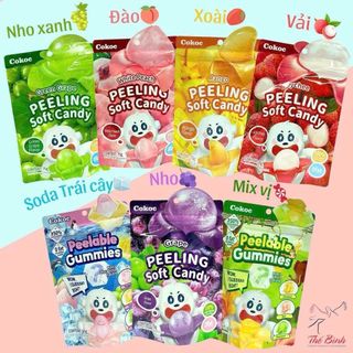 KẸO LỘT VỎ TRÁI CÂY 8 HƯƠNG VỊ THƠM NGON 1 THÙNG 50 GÓI (75 GAM)