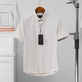 Áo Sơ Mi Nam Tay Ngắn Cotton Cao Cấp. Thấm hút tốt, chống nhăn, mềm mịn