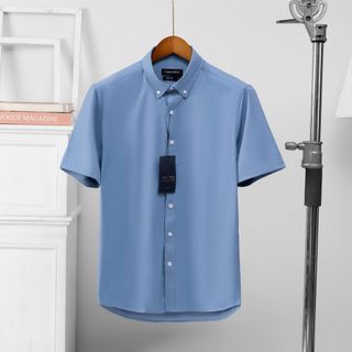 Áo Sơ Mi Nam Tay Ngắn Cotton Cao Cấp. Thấm hút tốt, chống nhăn, mềm mịn
