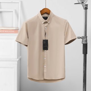 Áo Sơ Mi Nam Tay Ngắn Cotton Cao Cấp. Thấm hút tốt, chống nhăn, mềm mịn