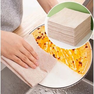 Combo 10 Khăn Lau Chén Dĩa Bằng Xơ Mướp 20x20cm Thấm Hút Tốt Chống Dầu Mỡ Tiện Dụng Cho Nhà Bếp - Túi 10 khăn lau xơ mướp giá sỉ