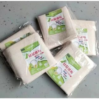 Combo 10 Khăn Lau Chén Dĩa Bằng Xơ Mướp 20x20cm Thấm Hút Tốt Chống Dầu Mỡ Tiện Dụng Cho Nhà Bếp - Túi 10 khăn lau xơ mướp giá sỉ