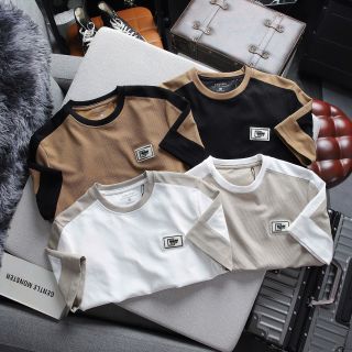 Áo Thun Nam Tay Ngắn, Form Regular Đính Patch Logo