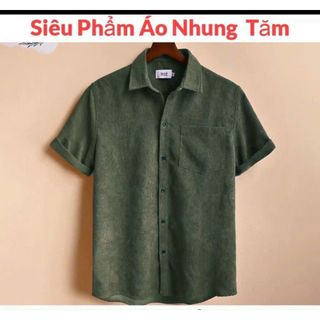 Áo Sơ Mi Tay Ngắn Nhung Gân Tăm Phối Túi Cổ Bẻ Phong Cách Hàn Quốc UNISEX Nam Và Nữ Couple Ulzzang