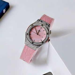 ĐỒNG HỒ NỮ CAO CẤP HUPLOT NIỀNG FULL ĐÁ HỒNG PASTEL