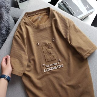 Áo Thun Nam Cổ Tròn In Dập Nổi Tay Ngắn