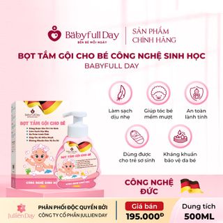Bọt tắm gội cho bé công nghệ sinh học Babyfull Day 500ml