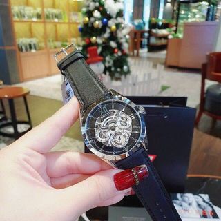 ĐỒNG HỒ NAM CAO CẤP GUET DÂY DA MẶT CHONOGRAP ĐEN