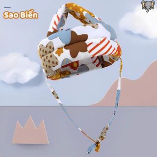 Mũ Bảo Vệ Đầu Cho Bé 100% Cotton, Tập Bò Cho Bé 5-36 Tháng Bảo Vệ Đầu An Toàn