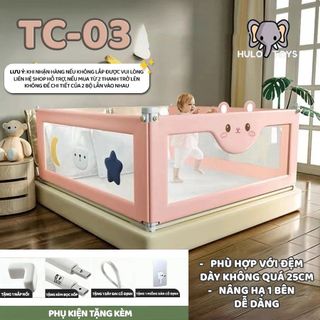 Thanh Chắn Giường Cao Cấp 2025, Thanh Chắn Giường Nâng Hạ Một Bên An Toàn Cho Bé