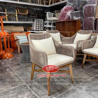 Ghế sofa chân gỗ đan sợi dây dù tốt