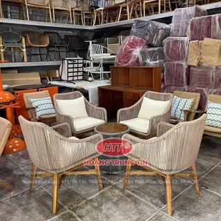 Ghế sofa chân gỗ đan sợi dây dù tốt