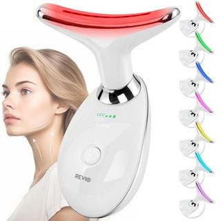 Máy massage cổ & mặt 7 trong 1 Liệu pháp làm đẹp bằng ánh sáng đỏ, dụng cụ tạo đường nét