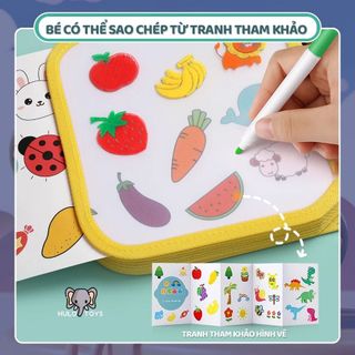 Sổ Vẽ Tự Xoá Graffiti Cho Bé, Vở Vẽ Mẫu Mới Tặng Kèm Bút Và Bông Lau