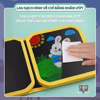 Sổ Vẽ Tự Xoá Graffiti Cho Bé, Vở Vẽ Mẫu Mới Tặng Kèm Bút Và Bông Lau