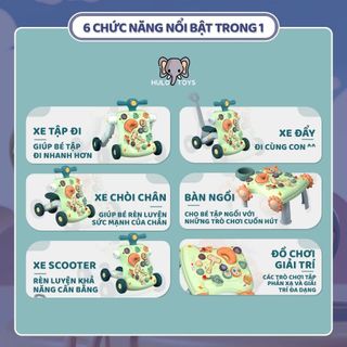 Xe Tập Đi Cho Bé 6in1, Nhiều Chức Năng Khóa Bánh An Toàn Tập Chòi Chân Cho Bé