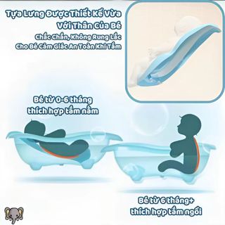 (Xả kho) Chậu Tắm Cao Cấp Cho Bé Có Van Thoát Nước, Thau Tắm Cho Bé Sơ Sinh