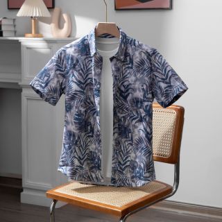 Áo Sơ Mi Nam Ngắn Tay Họa Tiết Hè,Vải Trung Quốc
