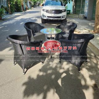 Bộ bàn ghế cafe ngoài trời nhựa giả mây giá rẻ