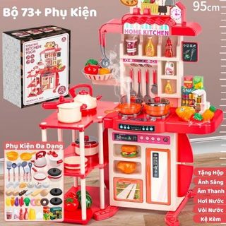 Đồ Chơi Nhà Bếp CỠ LỚN 90cm Cho Bé - Mô Phỏng Nấu Ăn Chân Thật, Hơi Nước Thật
