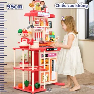 Đồ Chơi Nhà Bếp CỠ LỚN 90cm Cho Bé - Mô Phỏng Nấu Ăn Chân Thật, Hơi Nước Thật