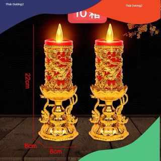 Đèn lồng giống như hoa sen Đèn hoa sen LED Đèn nến điện tử Xoay đèn sen Đèn rồng Phượng hoàng Đèn phôi Mô phỏng Đèn nến Cắm vào Tổ sử dụng kép Sống