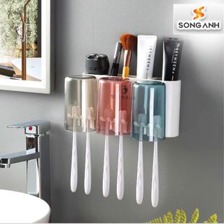 Bộ Đựng Kem Đánh Răng 3 Cốc - SONGANH