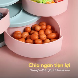 Khay Đựng Mứt Tết 2 Tầng Xoè Hoa Hộp Đựng Bánh Kẹo Tết 2 Tầng 10 Cánh Cao Cấp Đón Tết